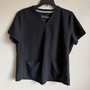 Fabletics Feel Good Performance Black Technical Short Sleeve Scrub Top Womens L